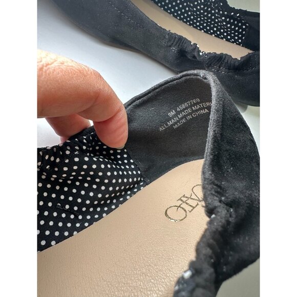 Cato Women’s Ballet Flats Black Gold Buckle Slip On Shoes Size 9M - Picture 5 of 6